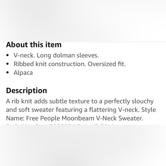 FREE PEOPLE Moonbeam sweater.  Size: XS - Picture 4 of 4